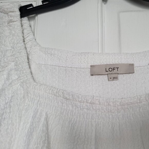 LOFT white long sleeve blouse Size M - Picture 3 of 5